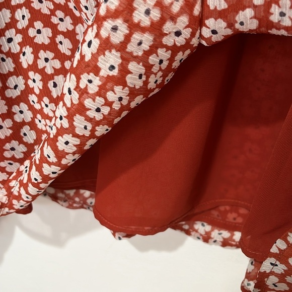 LOFT Floral Womens Top Victorian High Neck Ruffles Size L Sheer Feminine Office - Picture 7 of 15